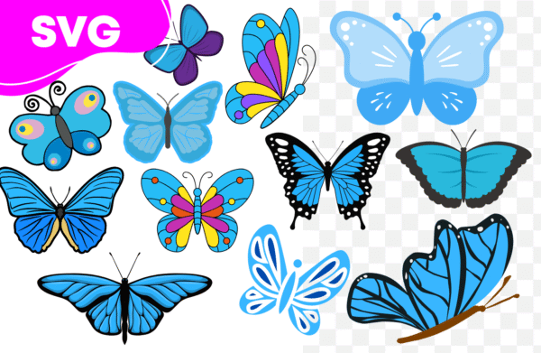 Blue Butterflies SVG Bundle for Sublimations