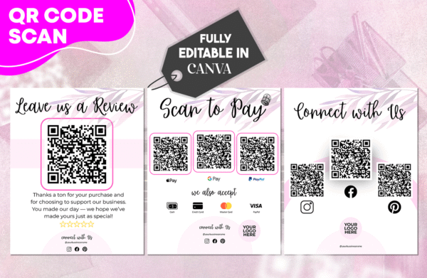 Free QR Code Scan to Pay Template Fully Editable In Canva