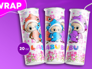 Free Labubu Tumbler Wrap for 20 Oz Tumbler Sublimation