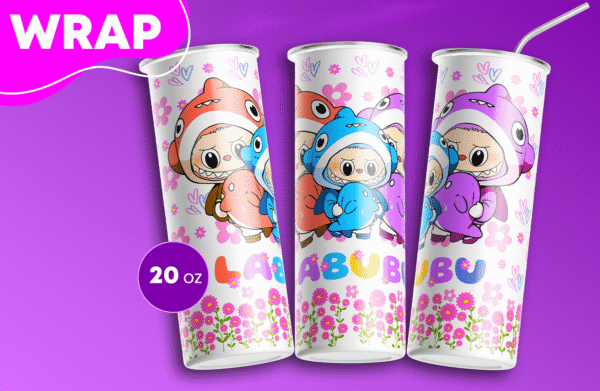 Free Labubu Tumbler Wrap for 20 Oz Tumbler Sublimation